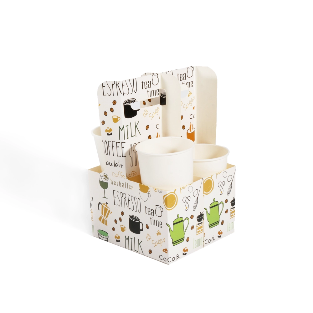 Kraft Paper Cup Carrier with Handle