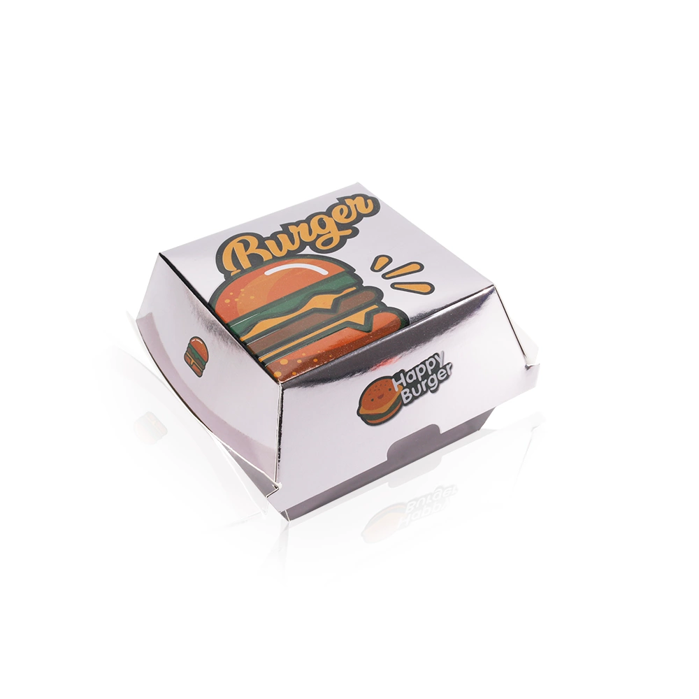 White Cardboard Paper Box of Hamburgers